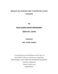DESIGN of POWER LINE COMMUNICATION SYSTEM By