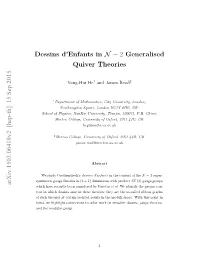 Dessins D'enfants in N = 2 Generalised Quiver Theories Arxiv