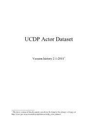 UCDP Actor Dataset