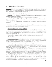 1 Whitehead's Theorem