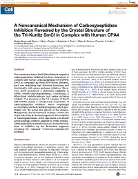 A Noncanonical Mechanism of Carboxypeptidase Inhibition Revealed by the Crystal Structure of the Tri-Kunitz Smci in Complex with Human CPA4