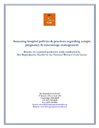 Assessing Hospital Policies & Practices Regarding Ectopic