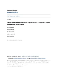 Enhancing Experiential Learning in Planning Education Through an Online Toolkit of Resources