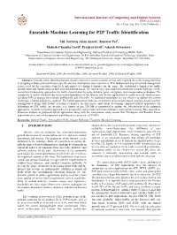 Ensemble Machine Learning for P2P Traffic Identification
