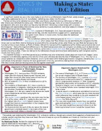 Making a State: D.C. Edition Civics in Real Life