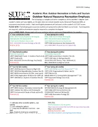 Outdoor Natural Resource Recreation Emphasis the Following Is a Sample Outline for Completion of This Bachelor’S Degree