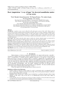 Root Amputation “A Ray of Hope” for Decayed Mandibular Molar: a Case Series