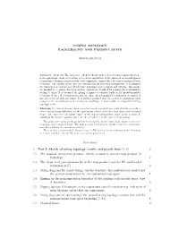 String Topology Background and Present State