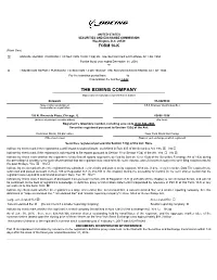 THE BOEING COMPANY (Exact Name of Registrant As Specified in Its Charter)