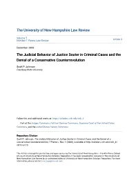 The Judicial Behavior of Justice Souter in Criminal Cases and the Denial of a Conservative Counterrevolution