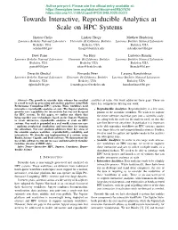 Towards Interactive, Reproducible Analytics at Scale on HPC Systems