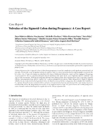 Volvulus of the Sigmoid Colon During Pregnancy: a Case Report