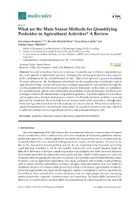 What Are the Main Sensor Methods for Quantifying Pesticides in Agricultural Activities? a Review