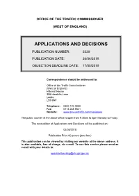 Applications and Decisions for the West of England