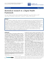 Biomedical Research in a Digital Health Framework