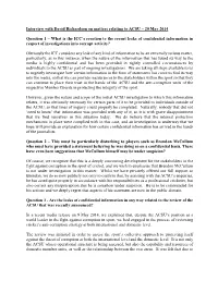 Interview with David Richardson on Matters Relating to ACSU – 20 May 2014