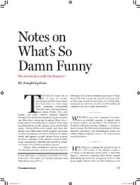 Notes on What's So Damn Funny