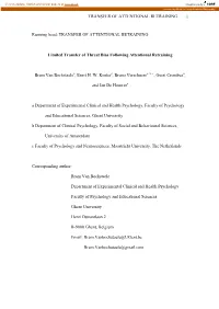 TRANSFER of ATTENTIONAL RETRAINING 1 Running