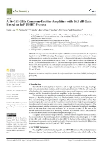 A 56–161 Ghz Common-Emitter Amplifier with 16.5 Db Gain Based