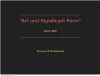 “Art and Significant Form”