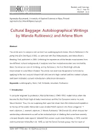 Autobiographical Writings by Wanda Rutkiewicz and Arlene Blum