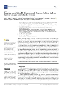 Creating an Artificial 3-Dimensional Ovarian Follicle Culture System