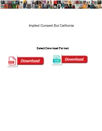 Implied Consent Dui California