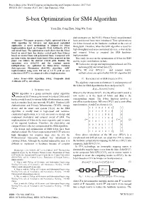 S-Box Optimization for SM4 Algorithm
