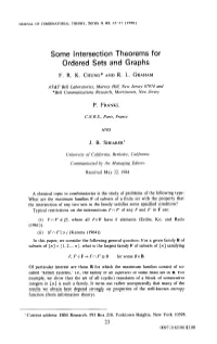 Some Intersection Theorems for Ordered Sets and Graphs