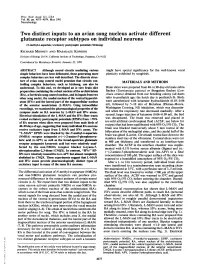 Two Distinct Inputs to an Avian Song Nucleus Activate Different Glutamate