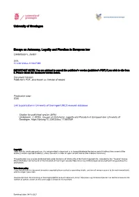 University of Groningen Essays on Autonomy, Legality and Pluralism In