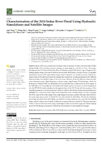 Characterization of the 2014 Indus River Flood Using Hydraulic Simulations and Satellite Images