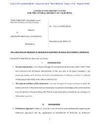 Declaration of Bradley D. Madden in Support of Plaintiff's Motion for Final