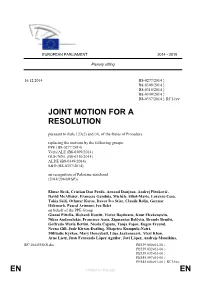 En En Joint Motion for a Resolution