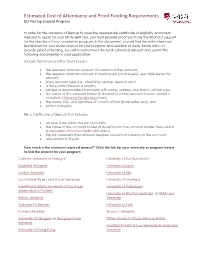 Estimated Cost of Attendance and Proof Funding Requirements DU Visiting Student Program