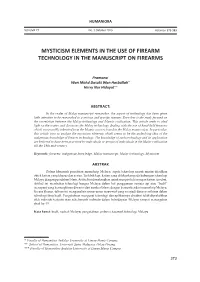 Mysticism Elements in the Use of Firearm Technology in the Manuscript on Firearms