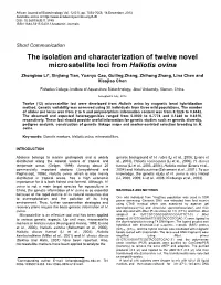 The Isolation and Characterization of Twelve Novel Microsatellite Loci from Haliotis Ovina