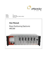 User Manual Piezo Positioning Electronic ANC300
