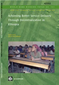 Woreda Level Affect the Delivery of Social Services?