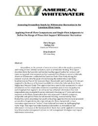 Assessing Streamflow Needs for Whitewater Recreation in the Gunnison River Basin