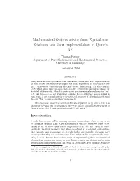 Mathematical Objects Arising from Equivalence Relations, and Their Implementation in Quine’S NF