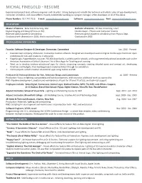 RESUME Experienced Project Lead, Software Engineer and CG Artist