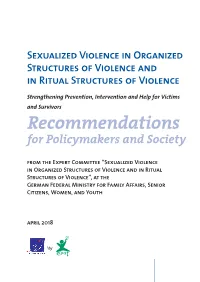 Sexualized Violence in Organized Structures of Violence and in Ritual Structures of Violence