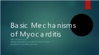 Basic Mechanisms of Myocarditis KIRK U