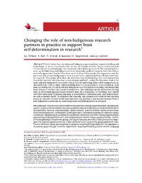 Changing the Role of Non-Indigenous Research Partners in Practice to Support Inuit Self-Determination in Research1
