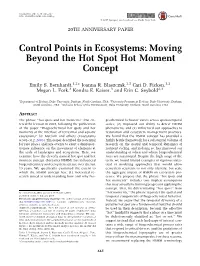 Control Points in Ecosystems: Moving Beyond the Hot Spot Hot Moment Concept