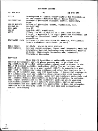 Development of Career Opportunities for Technicians in the Nuclear Medicine Field