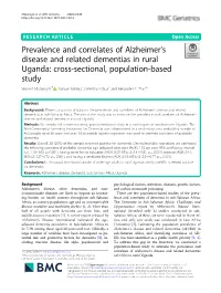 Prevalence and Correlates of Alzheimer's Disease and Related