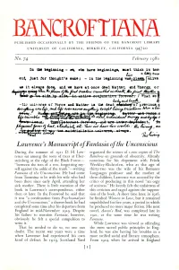 Published Occasionally by the Friends of the Bancroft Library University of California, Berkeley, California 94720