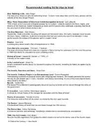 Recommended Reading List for Trips to Israel